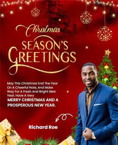 Gradient Christmas Seasons Greetings Flyer Template