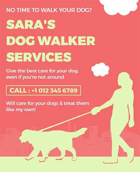 Pastel Dog Walker Services Flyer Template
