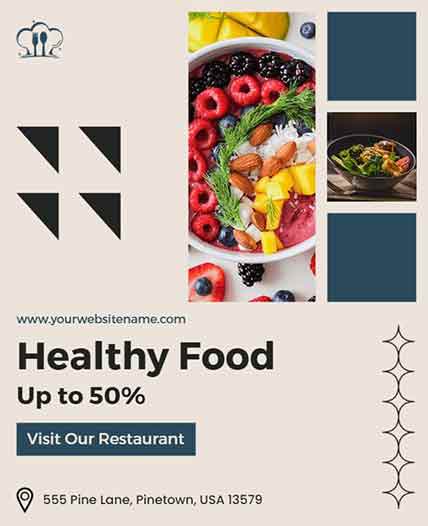 Geometric Restaurant Advertising Flyer Template