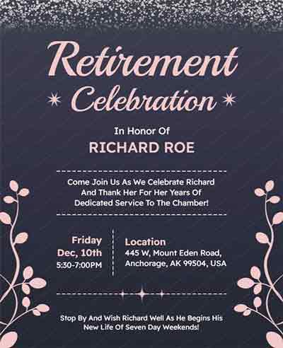 Floral Retirement Celebration Flyer