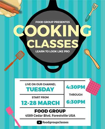 Retro Cooking Class Flyer Template