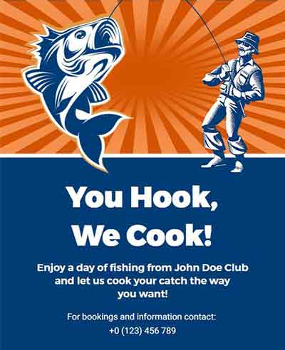 Retro Fishing Flyer Template