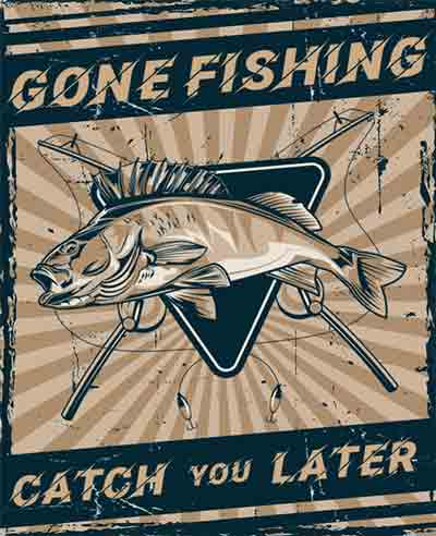 Brown Retro Fishing Flyer Template