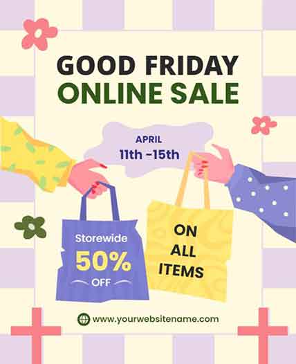 Retro Good Friday Sale Flyer Template