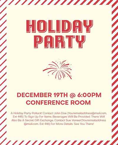 Retro Holiday Party Flyer Template