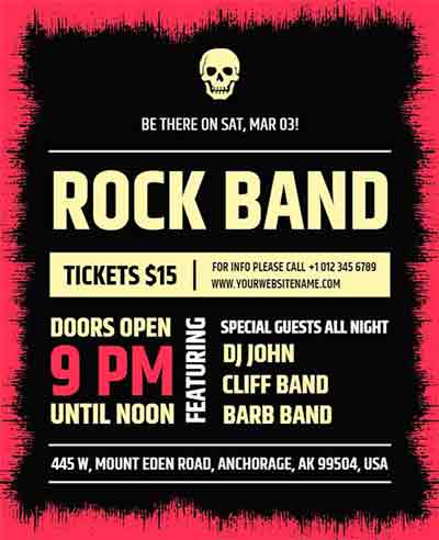 Frame Rock Band Flyer Template