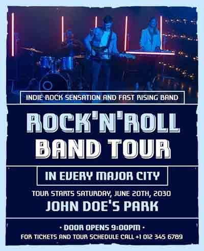 Photo Frame Rock Roll Band Tour Flyer Template