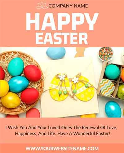 Abstract Happy Easter Flyer Template