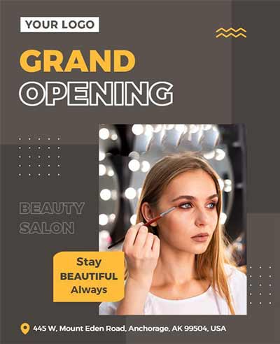 Geometric Salon Grand Opening Flyer Template