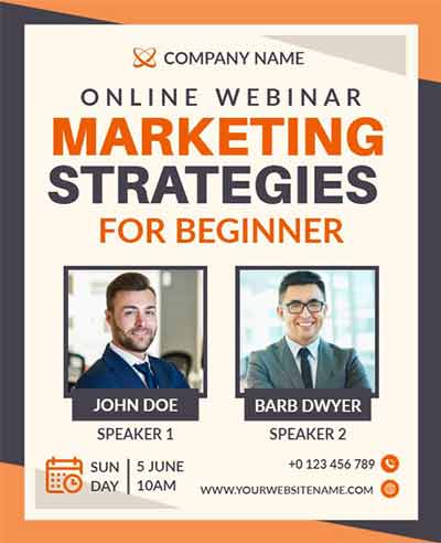 Frame Marketing Strategies Webinar Flyer Template