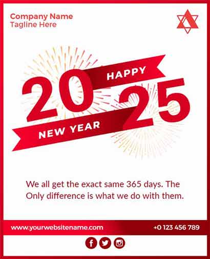 Simple Happy New Year Flyer Template