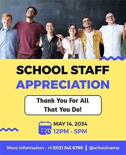 Abstract School Staff Appreciation Flyer Template