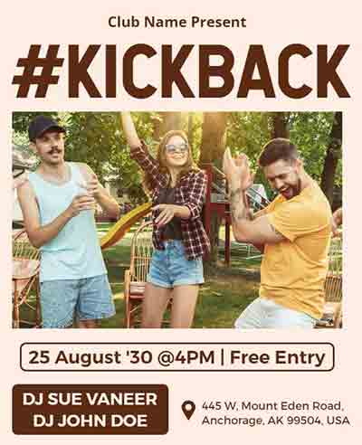 Abstract Kickback Party Flyer Template