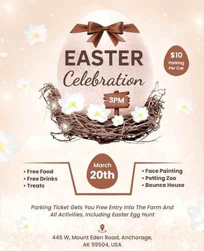 Shiny Easter Celebration Flyer Template