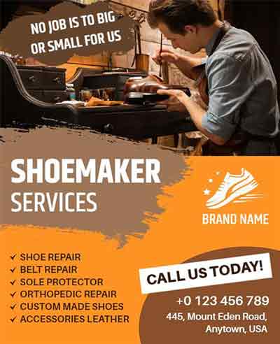 Artistic Shoemaker Advertising Flyer Template