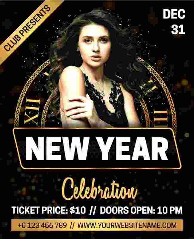 Smoky New Year Celebration Flyer Template