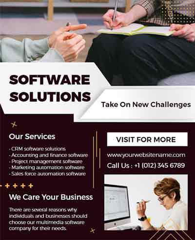 Vector Software Solution Flyer Template