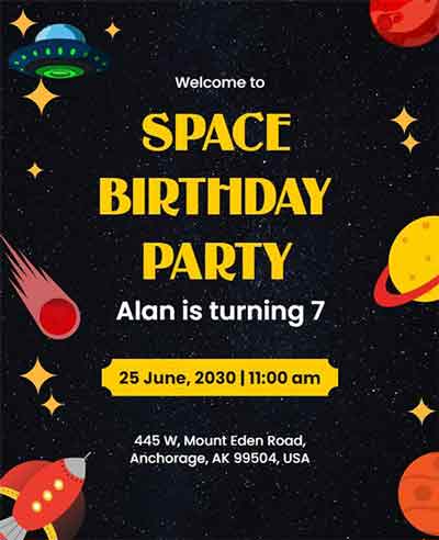 Creative Space Birthday Party Flyer Template