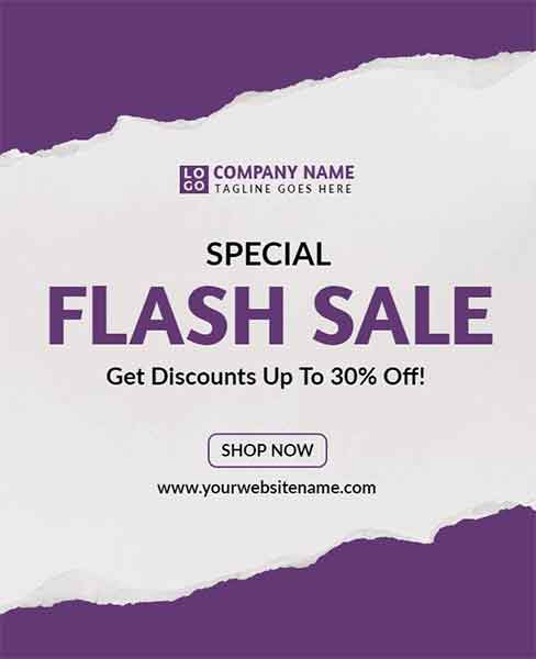 Papercut Special Flash Sale Flyer Template
