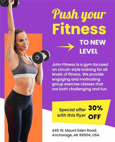 Modern Special Offer Fitness Flyer Template