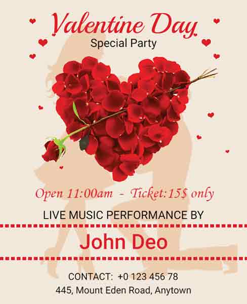Artistic Valentine's Day Special Party Flyer Template
