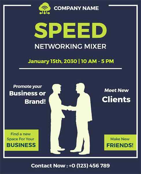 Neon Speed Networking Event Flyer Template