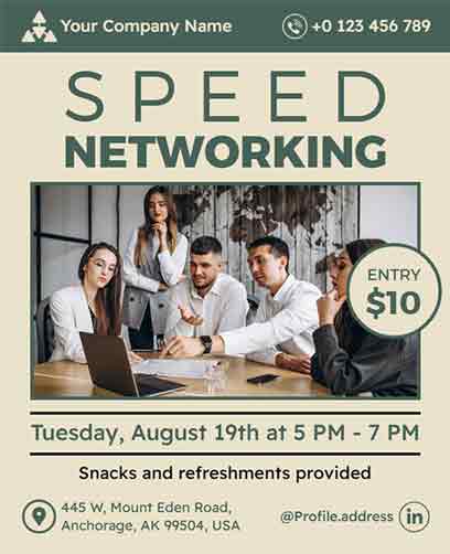 Realistic Speed Networking Event Flyer Template