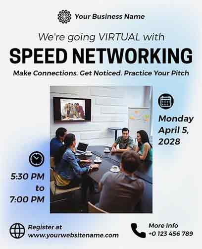 Gradient Speed Networking Event Flyer Template
