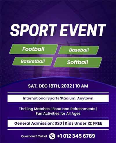 Typography Sports Event Flyer Template