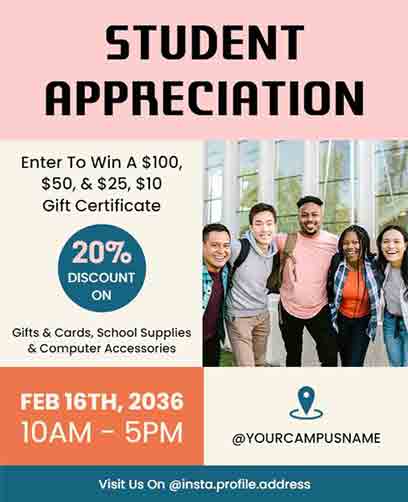 Stylish Student Appreciation Flyer Template