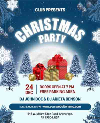 Stylish Christmas Party Flyer Template