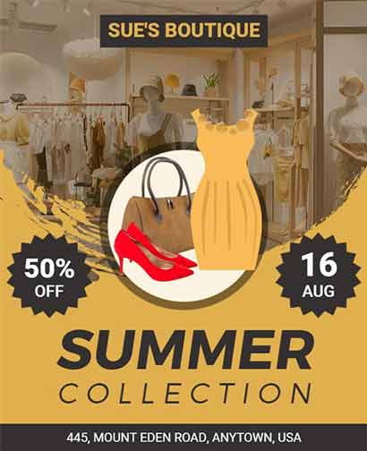 Realistic Summer Collection Boutique Flyer Template