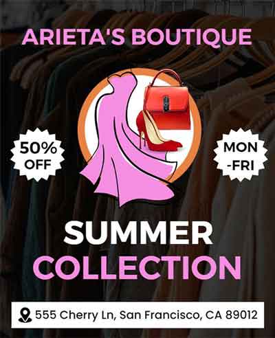 Grunge Summer Collection Boutique Offer Flyer Template