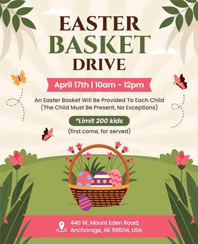 Modern Easter Basket Flyer Template