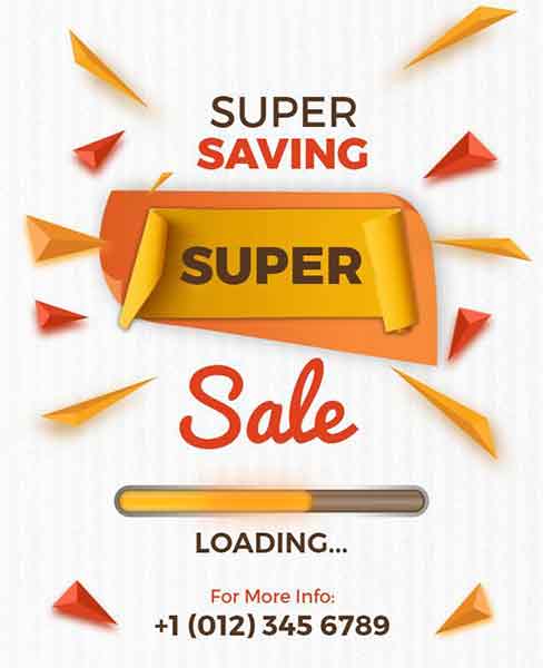 Vector Super Sale Loading Flyer Template