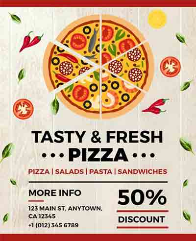 Creative Tasty and Fresh-pizza Advertising Flyer Template