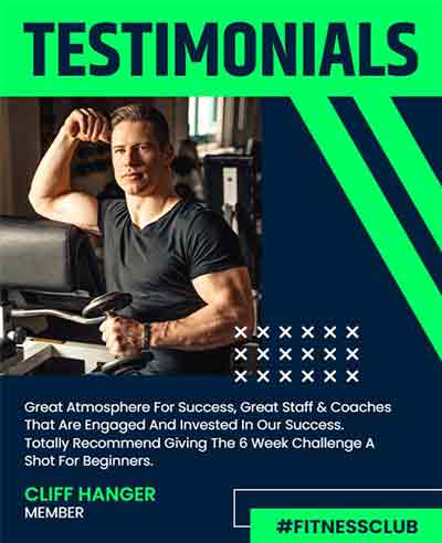 Neon Testimonials Fitness Flyer Template