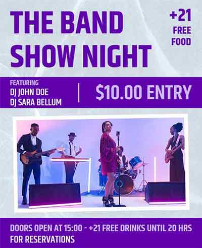 Artistic the Band Show Night Flyer Template