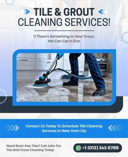 Frame Tile and Grout Cleaning Service Flyer Template