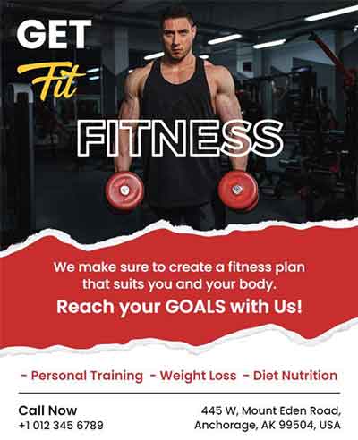 Torn Paper Fitness Flyer Template