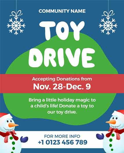 Modern Toy Drive Community Flyer Template