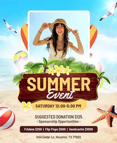 Floral Summer Event Flyer Template