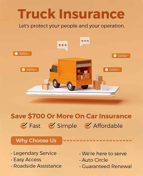 Minimalist Truck Insurance Flyer Template