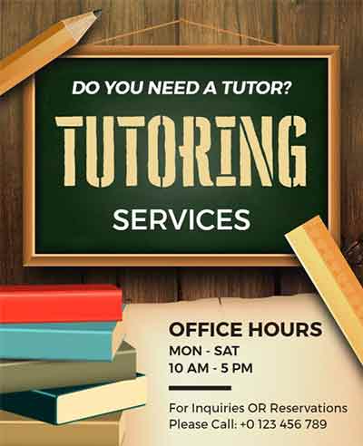 Wooden Tutoring Service Flyer Template