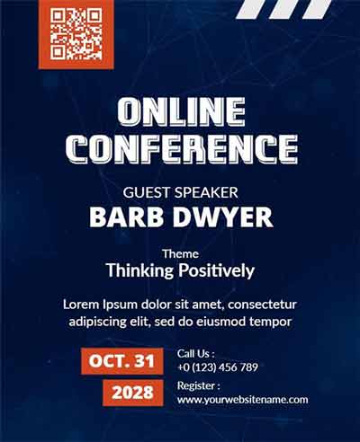 Bold Typography Online Conference Flyer Template