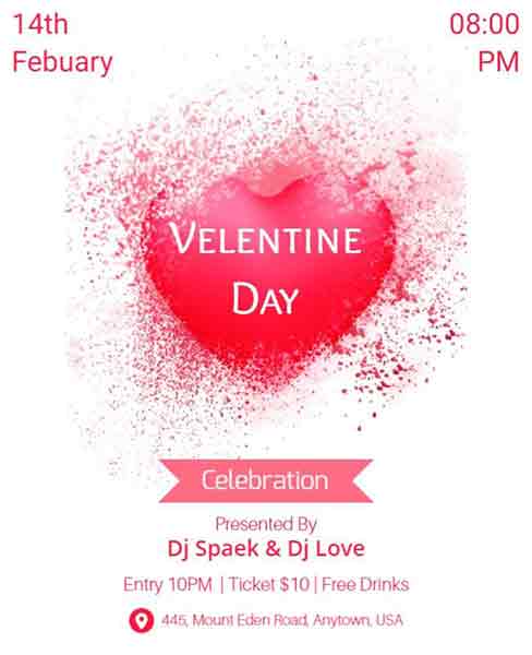 Minimalist Valentine's Day Celebration Flyer Template