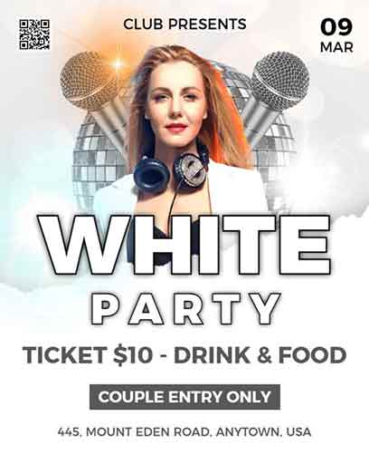 Vintage Girls White Party Flyer Template