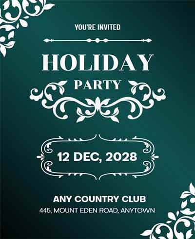 Vintage Holiday Party Flyer Template