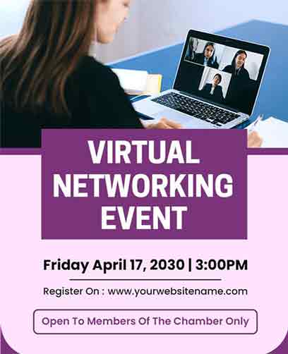 Pastel Virtual Networking Event Flyer Template