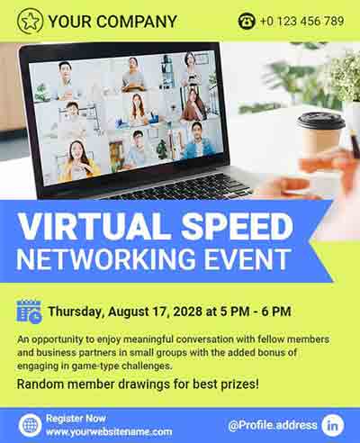 Artistic Virtual Speed Networking Event Flyer Template